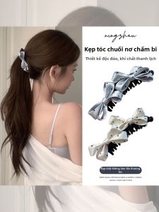 NING ZHOU | Kẹp Tóc Nơ Chấm Bi Mịn Dành Cho Phụ Nữ