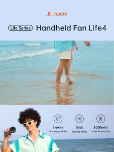 JISULIFE HANDHELD FAN LIFE 4 | 3600 mAh | Rechargeable Long Battery Life Portable Hand Mini Fan With Strong Wind Small Electric Fan