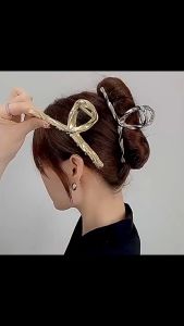 Jepit Rambut Salon JUMBO 12.8cm Bahan Alloy Motif Ulir Metal Whaline Twisted Hair Claw HCM052