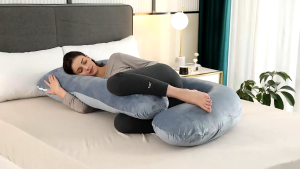 U-Shaped Maternity Pillow for Side Sleep Support Pregnant Women Comfort Hug Pillow Breathable Cover for Back Belly Support