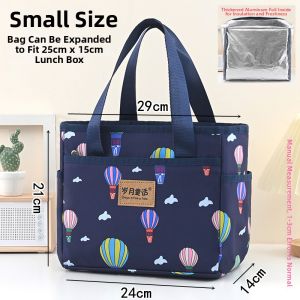Large Capacity Lunch Bag Student Meal Box Handbag Insulated Aluminum Foil Bento Bag Portable Lunch Bag for Work Meal Package