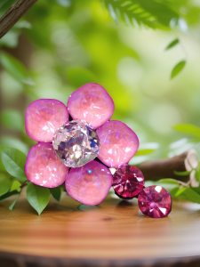 Original Design Small K9 Fertilizer Sweet Mocha Crystal Full Diamond Flower Hair Clip Duckbill Hair Accessories Korean Style