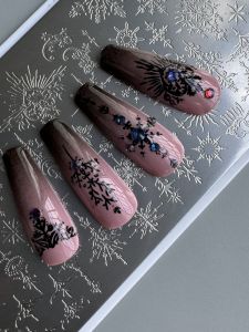 Nail Art Stamp Board English Rabbit Transfer Steel Plate Heart Butterfly Hand Drawing Style Fine Pattern Beauty Makeup Tools