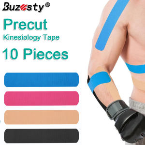 Buzesty 10PCS Kinesiology Tape Precut Hypoallergenic Waterproof Breathable Elastic Sports & Weightlifting Tape For Injury Recovery-Muscle Strain Relief & Joint Support ﻿