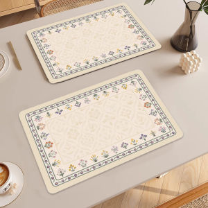 Modern Simple Ins Style Bread Leather Dining Mat Heat Resistant Pad Luxury Office Desktop Mat High-End Feeling Styling Shot