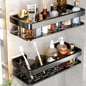 Bathroom Storage Rack No Drill Shelves Wall Mounted Corner Shelf Shower Holder For WC Shampoo Organizer Bathroom Accessories