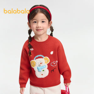 Áo len trẻ em balabala 2025 mới dễ thương Áo len dệt mùa đông