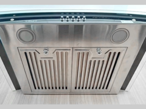 Máy hút mùi kính cong Eurosun EH 90K10 inox kính cường lực công suất 1000m3h 90cm hiện đại