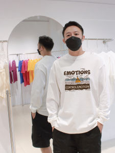 Áo Thun Nam Tay Dài Cotton Nguyên Chất Dáng Rộng Thoải Mái Thường Ngày Phong Cách Mỹ Thời Trang Thu Đông Đa Năng Thoải Mái Thoáng Khí