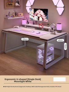 ZHUOHE | Gaming Desk for Girls White Home Use