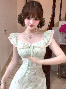 Karrar betsey | Sweet Floral A-Line Mini Dress Womens Summer High Waist Gathered Skirt Sleeveless City Commute Casual Style Karrar betsey