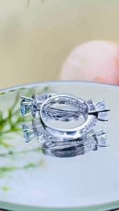 Nhẫn nữ bạc xi bạch kim cao cấp kiểu vuông móc máy 6li5 Nhẫn đính kim cương nhân tạo Moissanite Mỹ D/FL kiểm định GRA giống nhẫn xoàn Nhẫn bạc mạ vàng trắng đẹp - KIM LỘC PHÁT NVNMM