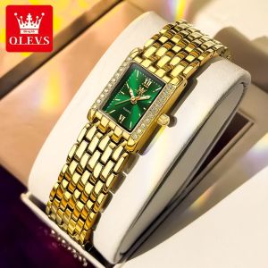 OLEVS | OLEVS 3700 Đồng Hồ Thạch Anh Nữ Sang Trọng Thanh Lịch Ánh Sáng Lấp Lánh Mặt Số Vuông Dây Thép Không Gỉ Màn Hình LED Chống Nước