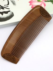 Sanlin Carving Comb Long Back Cherry Wood Comb Solid Wood Whole Wood Large Size Home Use 15-18cm Wooden Hair Comb
