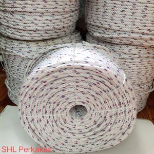 TALI TAMBANG PUTIH LURIK 8 mm METERAN - TALI TAMBANG PP - TALI IKAT BARANG