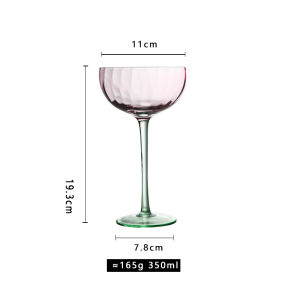 Vietri Mare High Footed Glass Cup Vertical Stripe Color Block Red Wine Glass Juice Cup Premium Feeling Cup Handmade Crystal Glass