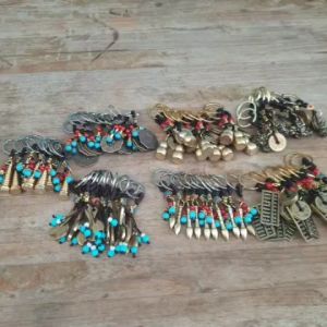 พวงกุญแจจีนโบราณ ทองเหลือง【นำโชค】เครื่องราง พร้อมถุงแดงมังกรในถุงแก้ว OPP