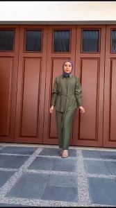 Stelan kulot polo linen dewasa