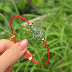 Q2244 Vòng hồ ly chúa Ngọc Bích tự nhiên dây cáp ko kén mệnh - Phong Thuỷ TUDO P