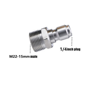 Pressure Washer Adapter Set M22 to 1/4 inch Quick Connect Kit for Pressure Washer Hose M22 15mm to M22 Metric Fitting 5000 PSI