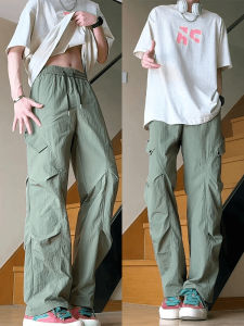 Army Green Ice Silk Quick-Drying Paratrooper Pants Mens Summer Tall Long Cargo Pants Machete Waterproof Tactical Pants