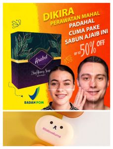 (1 SABUN + FREE WADAH) Paket Sabun Arabel+wadah sabun lucu | Sabun Jerawat BPOM dan wadahnya | Sabun Bekas Jerawat | Sabun glowing cewek cowok