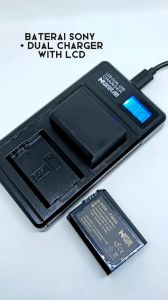 Paket Dual Charger Baterai Sony Sony ZV-E10 A6100 A6400 A6500 A6300 A6000 A5100 A5000 A3000 NEX 7 6 5 F3 NP-FW50