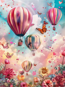 500 1000 1200 2000pcs Jigsaw Puzzle Hot Air Balloon And Flower Landscape Scene For Adults Family Fun Brain Teaser Gift