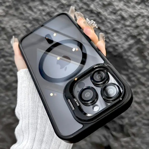 other | Luxury Magnetic For Magsafe Shockproof Phone Case For iPhone 11 12 13 14 15 16 17 Pro Max Plus Stand Glass Lens Protection Cover