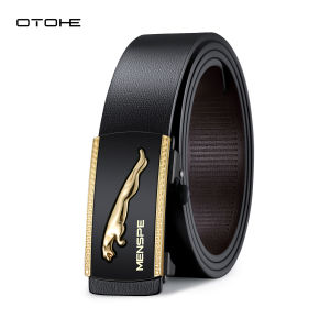 OTOHE เข็มขัดผู้ชายผู้ชายแฟชั่นเข็มขัดหนังแท้ผู้ชายเข็มขัดลายเสือดาวเข็มขัดหัวเข็มขัดอัตโนมัติหนังวัวสองชั้นหรูหราแบรนด์ธุรกิจคุณภาพสูง