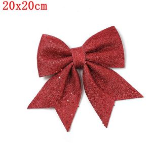 1/2Pcs Bows Christmas Decoration Xmas Tree Bowknot Ornaments for Home Room Decor Happy New Year Navidad 2026 Gifts Accessories