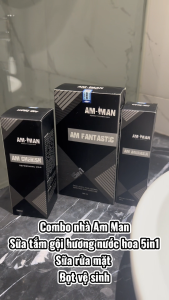 Combo Toàn Diện Gồm Sữa Tắm Gội AM FANTASTIC 5in1 365ml & Bọt Vệ Sinh  AM CHERISH 120ml