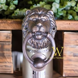 Ketukan Pintu Kuningan Antik Motif Singa Kecil 1 Pcs
