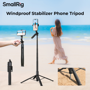SmallRig Windproof Tripod 185cm Selfie Stick with Tripad Gimbal Stabilizer Monopod with Bluetooth Remote Control for GoPro Action Sports Camera Mirroless Mobile Phone Vlogging 4668