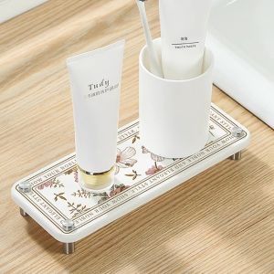 Retro Simple Silicon Dendroid Bathroom Electric Toothbrush Holder Hotel Storage Rack Toilet Shelf Bathroom Mirror Cabinet Organizer