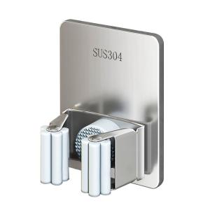 DOLANX | Strong Adhesive No-Drill Hanger Stainless Steel Wall Mount for Mop