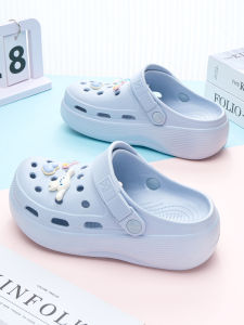 รองเท้าแตะพื้นหนาสำหรับผู้หญิงในช่วงฤดูร้อน กันลื่น รองเท้าแตะชายหาดสำหรับตั้งครรภ์ ส้นสูง EVA รองเท้าแตะพื้นนุ่ม รองเท้าแตะแบบสวมสำหรับใส่ในบ้าน