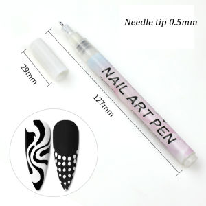 1/4pcs Graffiti Nail Pen 0.5mm Black White Gold Silver Marker Drawing Point Abstract Lines Fine Detail Pattern DIY Manicure Tool