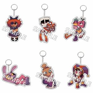 Bandai | For TADC Pomni Jax Ragatha Gangle Zooble Anime Peripheral Acrylic KeyChain Creativity Cartoons Decoration Pendant Exquisite Gift