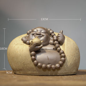New Chinese Style Handmade Ceramic Maitreya Buddha Zen Decoration Living Room Home Decor Buddha Statue Good Luck And Success