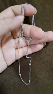 Premium Kalung Perak Polos Bola Titanium Grade A (Perak) 22 K