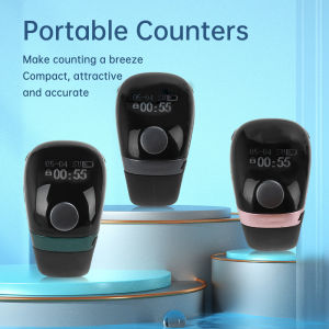 S7 OLED Display Ring Counter Multi-channel Finger Ring Counter Interchangeable Ring Base Suitable for Muslim Prayer etc.