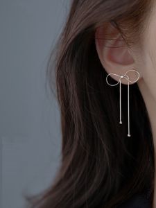 SRRMHYN Butterfly Knot Tassel Earrings Long Summer Drop Earrings Creative Design Gift for Girlfriend Festive Celebration