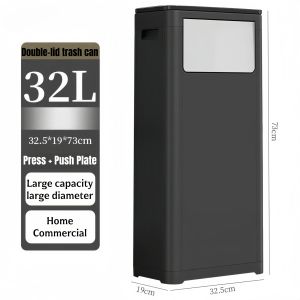 Large Capacity Kitchen Trash Can with Lid Hotel Lobby Office Corridor Elevator Commercial Press Type Garbage Can Home Use
