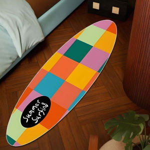 VIKAMA Checkerboard Surfboard Rug Soft Bedside Rug for Bedroom Non-Slip Mat for Living Room and Wardrobe Home Decor