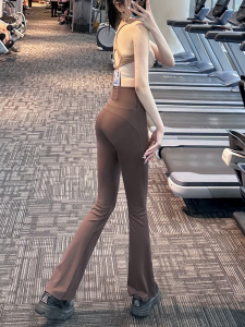 High-Waist Yoga Pants Womens Fitness Trousers Butt-Lifting Abdomen-Thin Running Dance Sports Long Trousers Slimming Effect