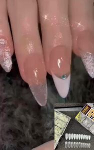 Móng úp tay phom bầu HSM chính hãng nhám đục trong chuẩn size Hàn Quốc nail 500 móng