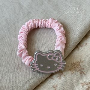 High-Elasticity Silver Hair Accessories for Girls Baby Hair Ties Pink Series Non-Damaging Bow Knot BB Clips Cute Style