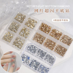 New 2025 Glittering Nail Decorations Flat Bottom Drill Zirconium Stones Gold And Silver Nail Art Tools Sharp Bottom Drill