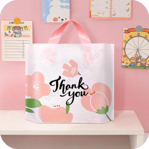 50Pcs Thank You Gift Bags Reusable Shopping Wedding Birthday Christmas Halloween Party Color Boutique Floral Pattern Gift Bag